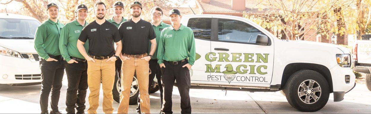 Green Magic pest control technician treating a Gilbert AZ home